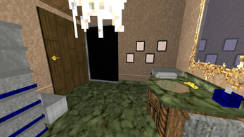 View of the bathroom/crimes from the shower. View of the bathroom/crimes from the shower.